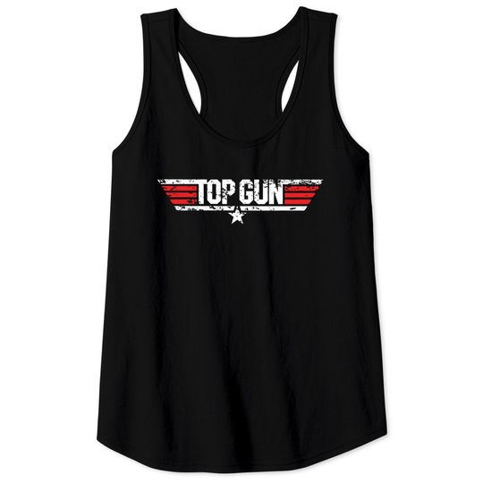Top Gun Officially Licensed Distressed Logo Tank Tops