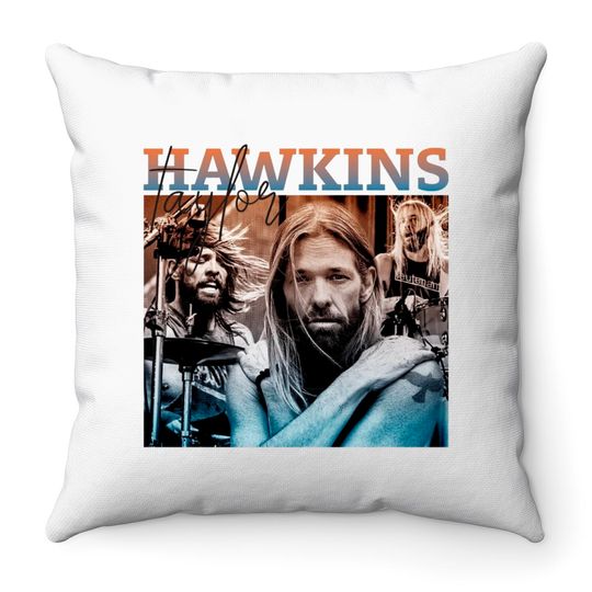Taylor Hawkins Throw Pillows, Foo Fighters Throw Pillows,