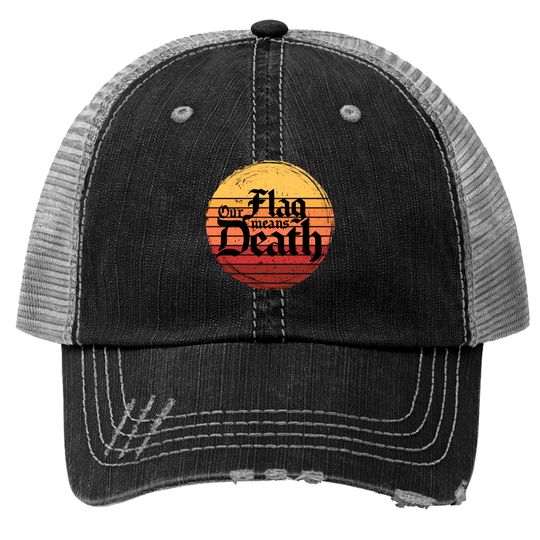 Our Flag Means Death on retro sunset Essential Trucker Hats