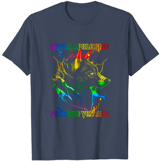 Rainbow Wolf T-shirt Gay Wolfs Rainbow Wolfs skin Gay Pride LGBT