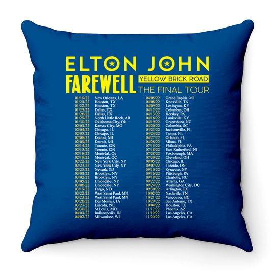 Elton John Farewell Tour 2022 Throw Pillows