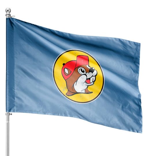 Buc Ee's Beaver Vintage Style Distressed Logo House Flags