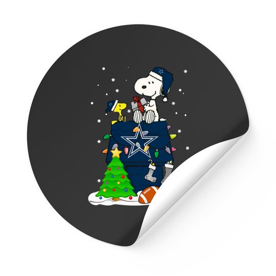 Dallas Cowboys Snoopy And Woodstock Christmas Sticker