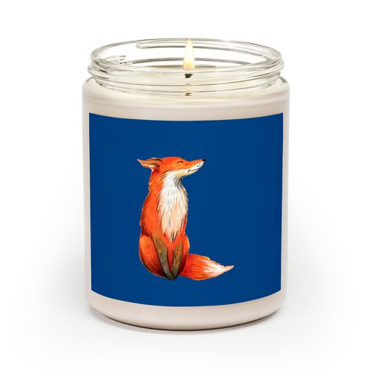 Fox Orange Cute Watercolor Fox Scented Candles