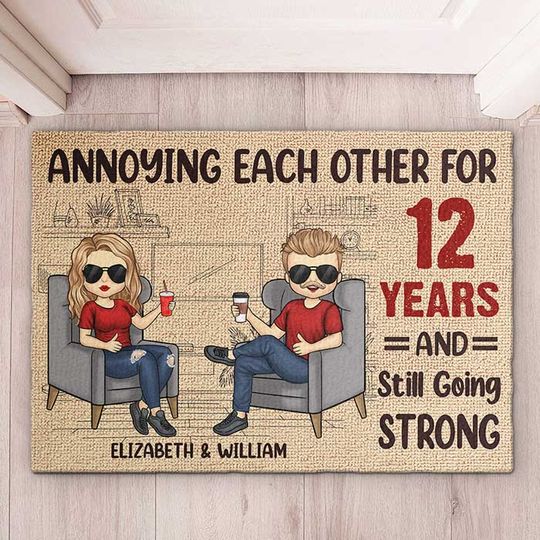 We've Been Annoying Each Other For Several Years And Now We're Still Going Strong - Gift For Couples, Husband Wife, Personalized Decorative Mat