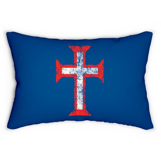 Order of Christ Cross-Templar-Portugal-Distressed - Templar - Lumbar Pillows