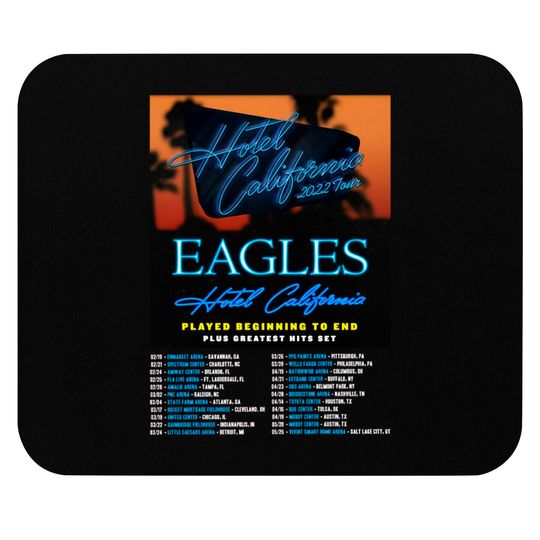 2022 The Eagles Hotel California Concert US Tour Mouse Pads, The Eagles 2022 Tour Mouse Pad, 2022 Music Festival