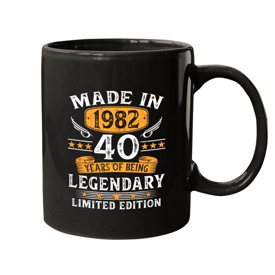 Made In 1982 40 Years Old Gifts 40th Birthday Mugs