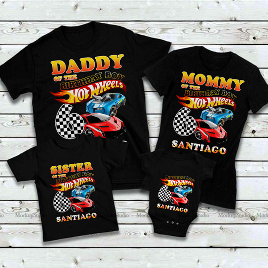 Hot Wheels Birthday Family Racing Cars Hot Wheels Birthday Boy T-Shirt