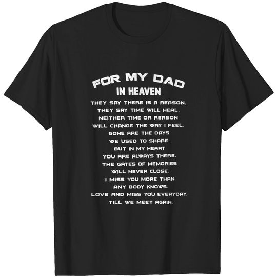 for My Dad in Heaven Father Day t-Shirt
