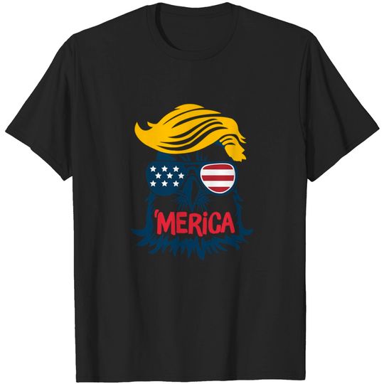 Donald Trump Eagle Merica Funny Vintage - Trump Eagle Merica Vintage - T-Shirt