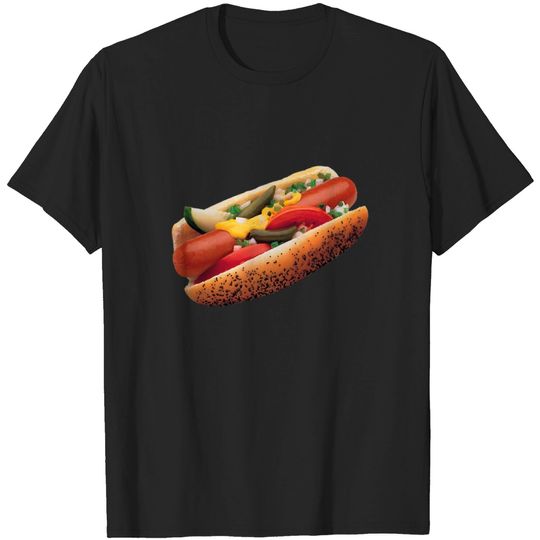 Chicago Style Hot Dog Art Design - Chicago Hot Dog - T-Shirt