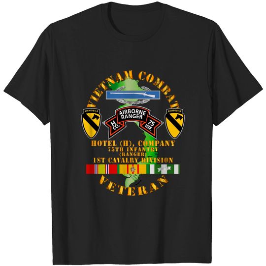 Vietnam Combat Vet - H Co 75th Infantry (Ranger) - 1st Cavalry Div SSI - Vietnam Combat Vet H Co 75th Infantry - T-Shirt