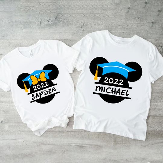 Personalised Disney Graduation Mickey Ears Matching T-Shirt