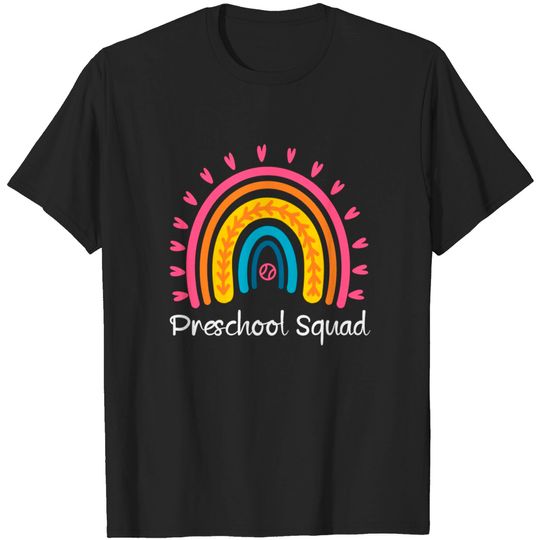 Rainbow back to school preschool squad shirt T-shirt