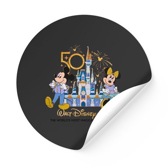 Disney 50th Anniversary Stickers, Disney World 50th Anniversary Sticker