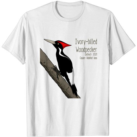 Extinct Species: Ivory-billed Woodpecker - UPDATED - Woodpecker - T-Shirt