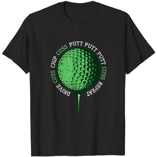 Cuss Golf Ball Crazy Golfing Humor Themed Sports Print T-Shirt