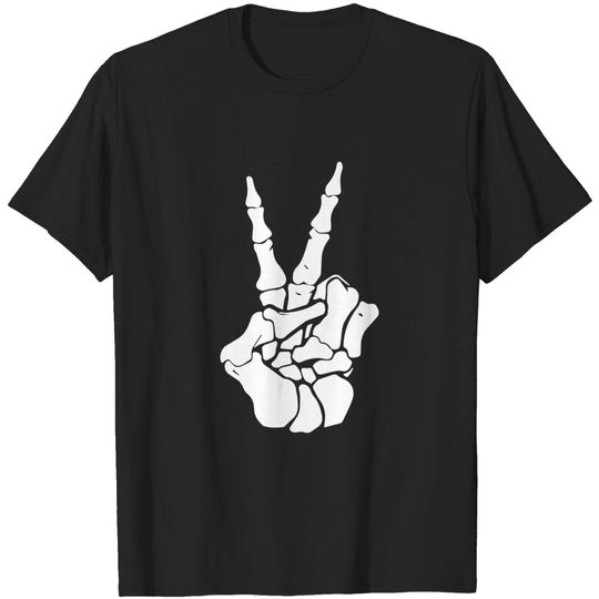 Skeleton hand peace sign - Halloween - T-Shirt