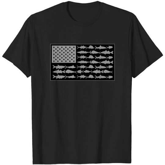 Columbia PFG Americana Saltwater Fish Flag T-Shirt - Black, L