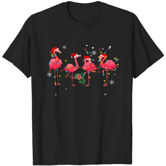 Pink Flamingo Christmas T-Shirt