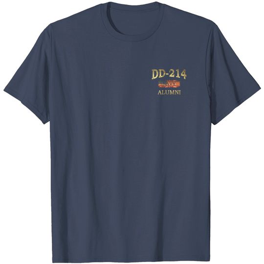 DD-214 Navy Alumni American Flag Military Retired Veteran T-Shirt