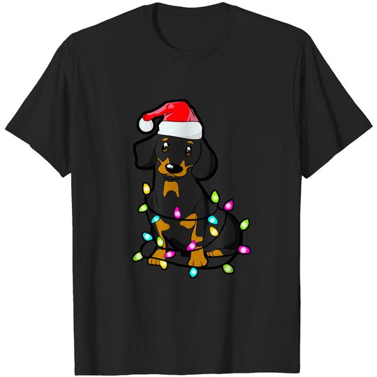 Dachshund Lights Christmas T-Shirt