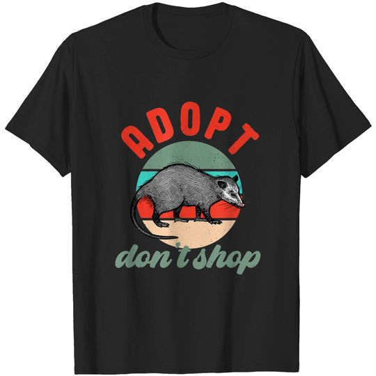 Vintage Retro Opossum Adopt Don't Shop Possum T-Shirt