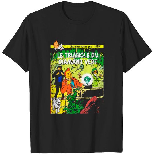 The Adventures Of Tintin Le Triangle Du Diamant Vert Vintage Style Cover - Tintin - T-Shirt