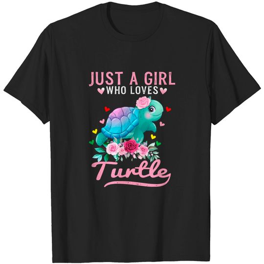 Just A Girl Who Loves Turtles Watercolor Sea Ocean T Shirt
