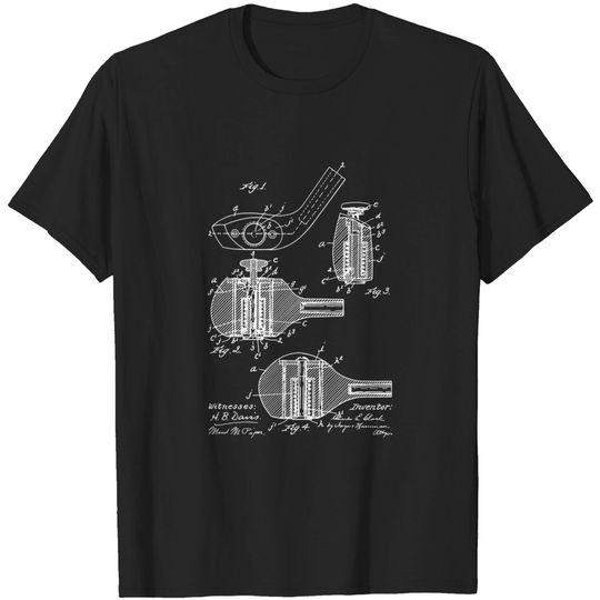 Golf Club Vintage Patent Hand Drawing - Golf Club - T-Shirt