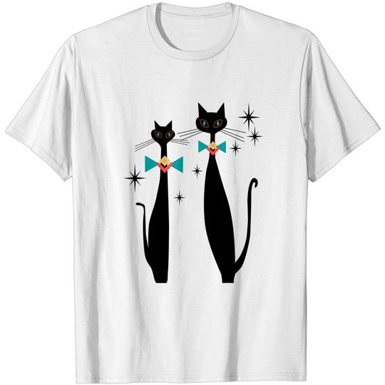 Atomic Cat T-shirt Retro Atomic Era Mid Century Modern Cool Cat