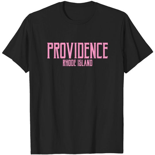 Providence Rhode Island RI Vintage Text Pink Print T-Shirt