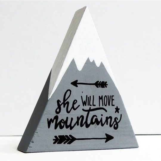 She will move mountains art wood, First birthday girl , Baby boy gifts