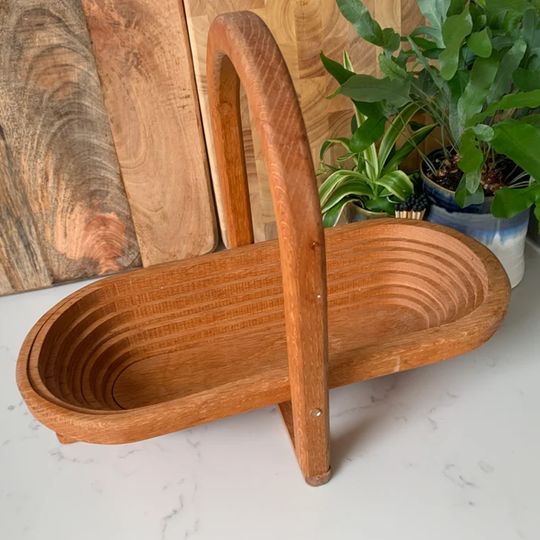 Hand Crafted Sherrell, Wooden Basket, Vintage Style