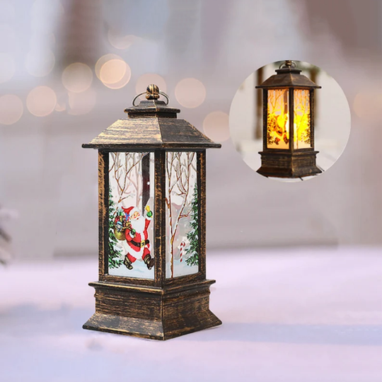 Christmas Lantern Light Tree Ornaments Christmas Decorations - Santa Claus Black