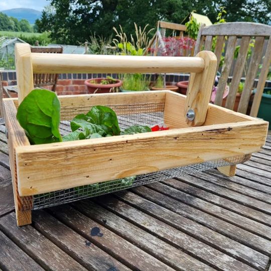 Oak Garden Truck Basket, Handmade Basket, Fruit, Vegetable Basket