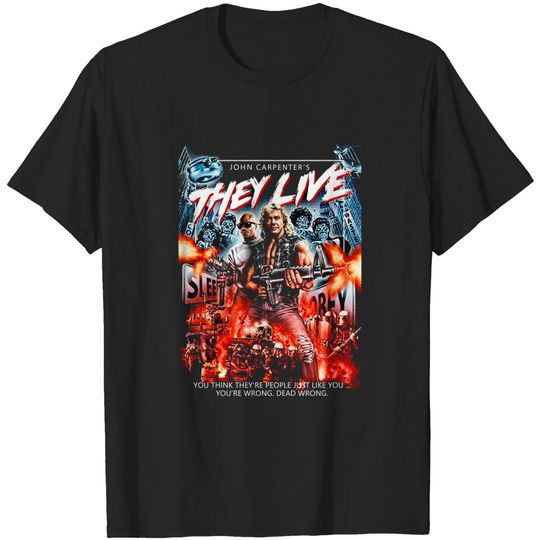 They Live V5 Horror Poster T SHIRT