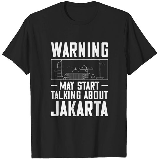Jakarta Indonesia City Skyline Map Travel T Shirt