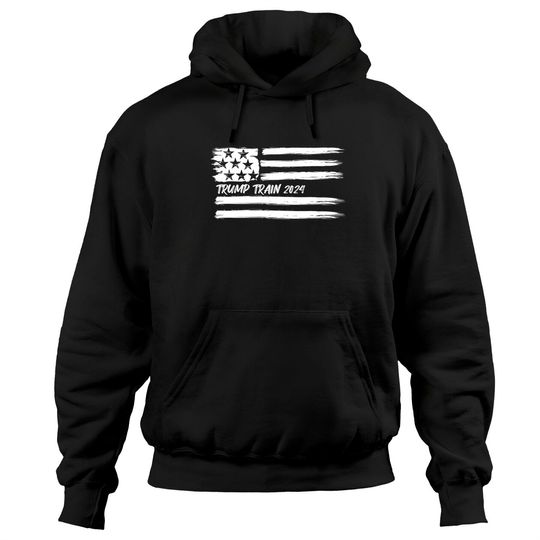 Trump Train 2024 President Election Campaign USA Flag Pride Pullover Hoodie