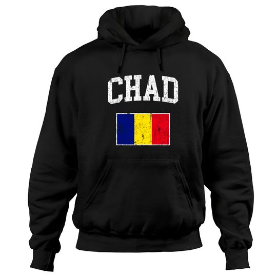 Vintage Chad Flag Pullover Hoodie College Shirt