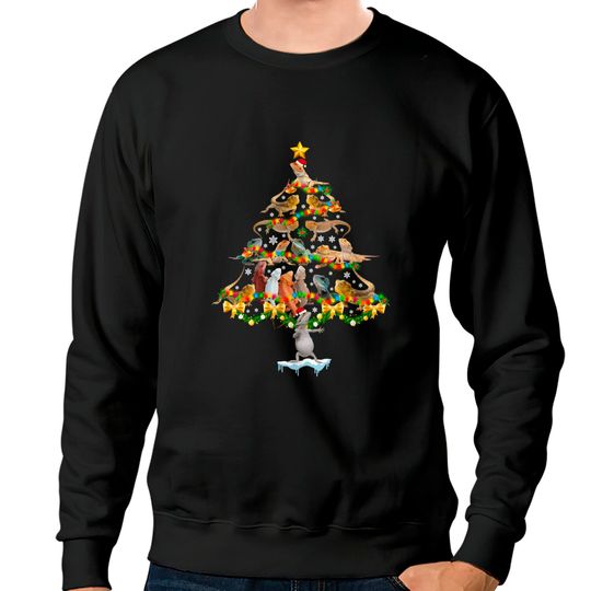 Bearded Dragon Christmas Tree Funny Reptile Lover Xmas Gifts Sweatshirt
