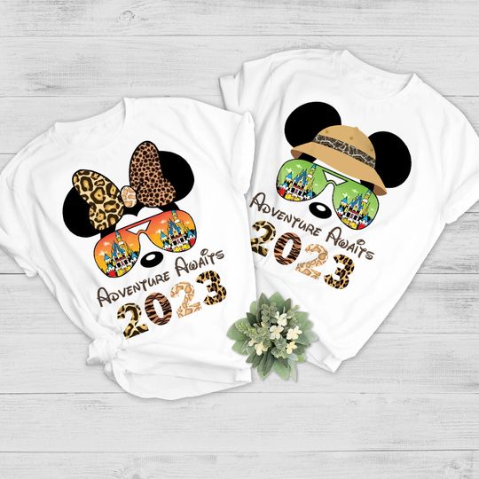 Safari Mode Mickey and Minnie Animal Kingdom Disney Family Matching T Shirt