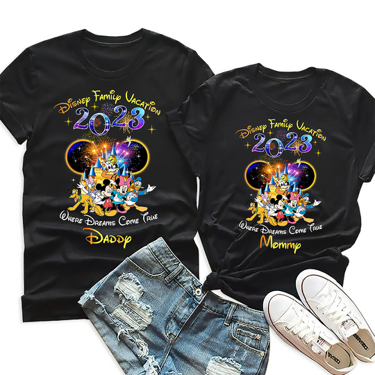 Disney Family Vacation 2023 custom name shirts