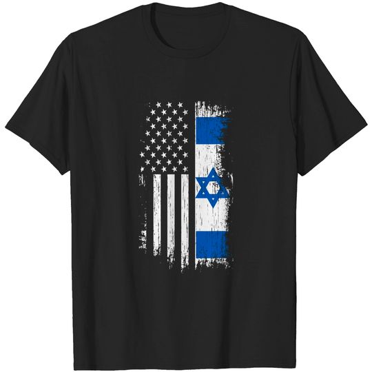 Israeli American Flag T Shirt