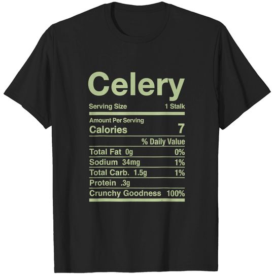 Celery Nutrition Facts Juice Vegetable Thanksgiving Matching T-Shirt