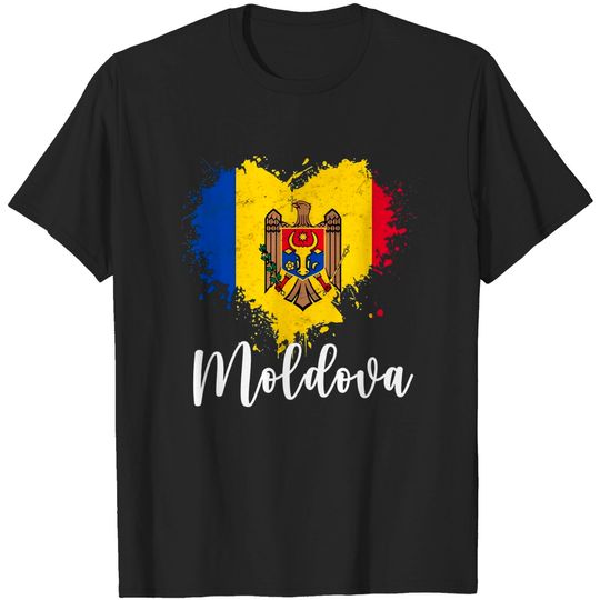 I Love Moldova Flag Heart T-Shirt