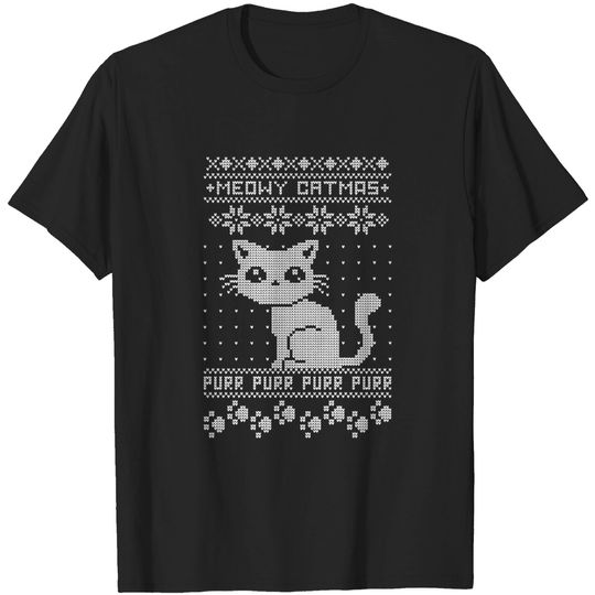 Meowy Catmas Ugly Christmas Sweater - Christmas Sweater - T-Shirt