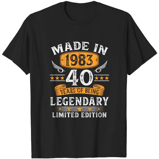 Made In 1983 40 Years Old Gifts 40th Birthday T-Shirt
