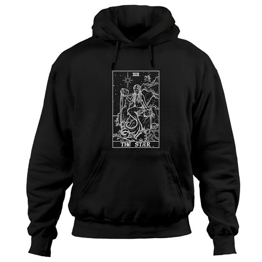 The Star Tarot Card Siren Mermaid Gothic Witch Back Print Pullover Hoodie